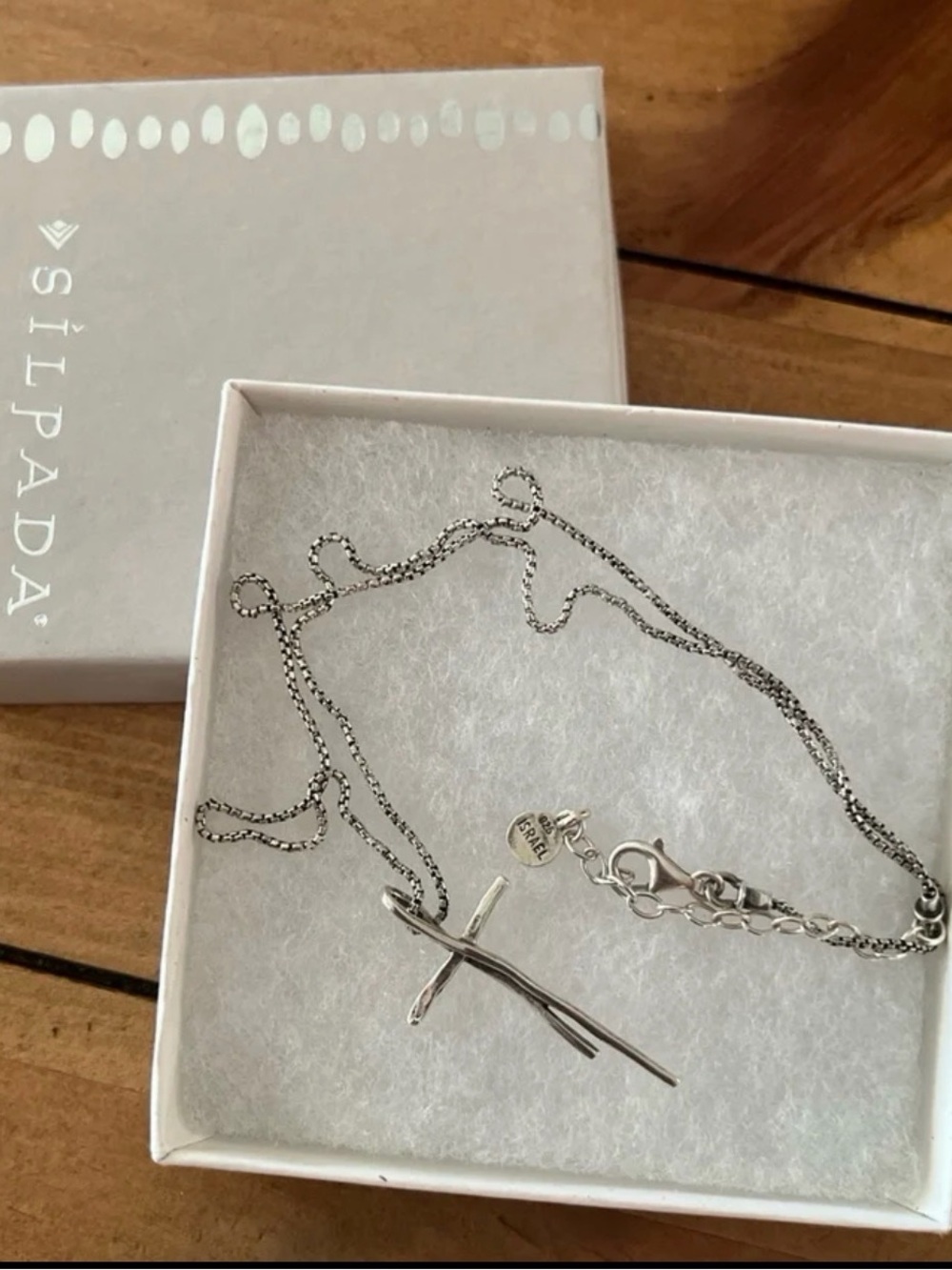 Silpada Silver Twig Cross Pendant Necklace - Picture 3 of 7
